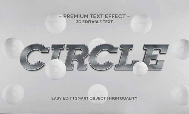 Cirkel 3d-tekststijleffect-sjabloon