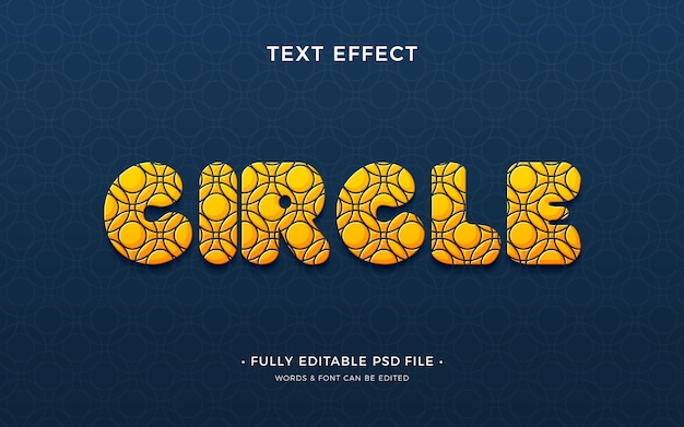 PSD cirkel rond teksteffect