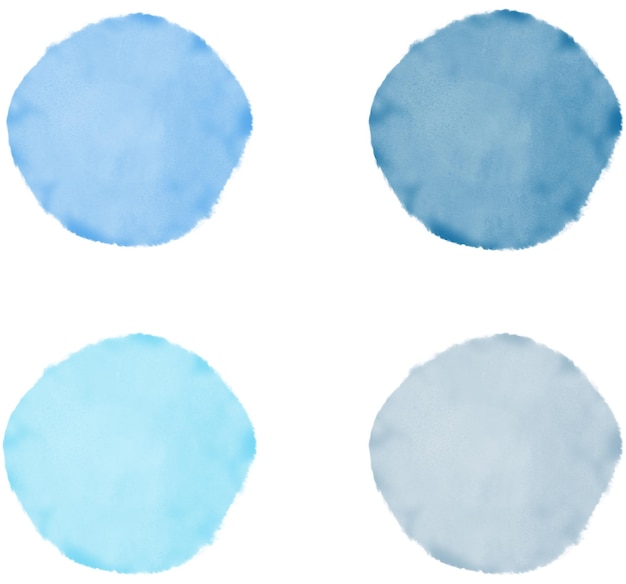 Cirkel waterverf schilderij blauwe element ontwerp set