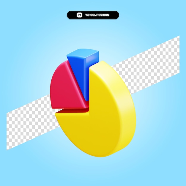 Cirkeldiagram 3d render illustratie geïsoleerd