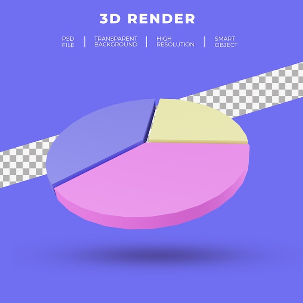 Cirkeldiagram 3D-rendering set geïsoleerd