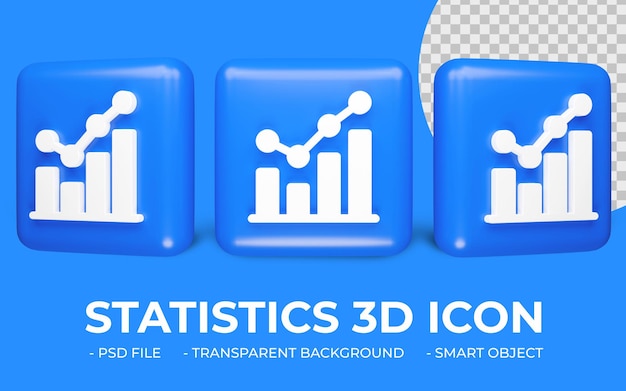 Cirkeldiagram of statistieken pictogram 3D-rendering geïsoleerd