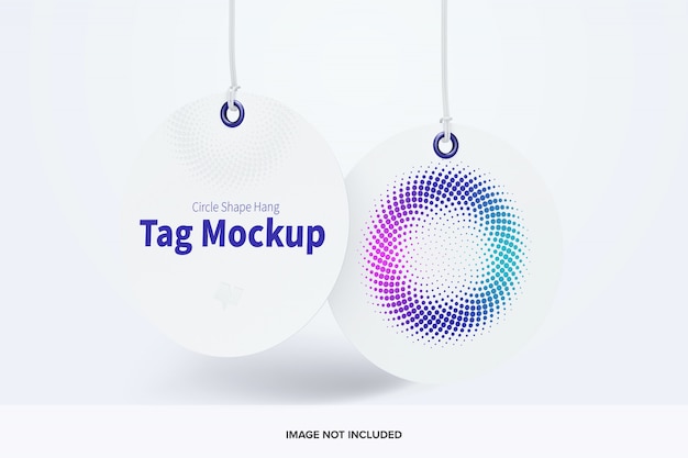 Cirkelvorm hang tag mockup met string