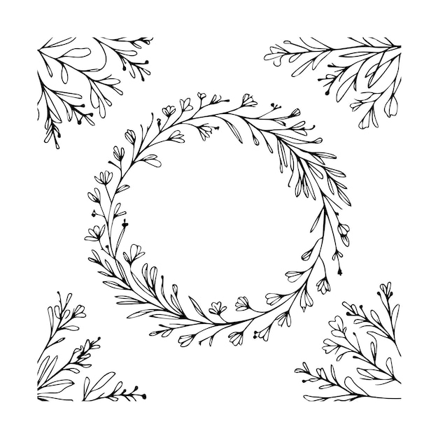 Cirkelvormig frame met bloemenkrans