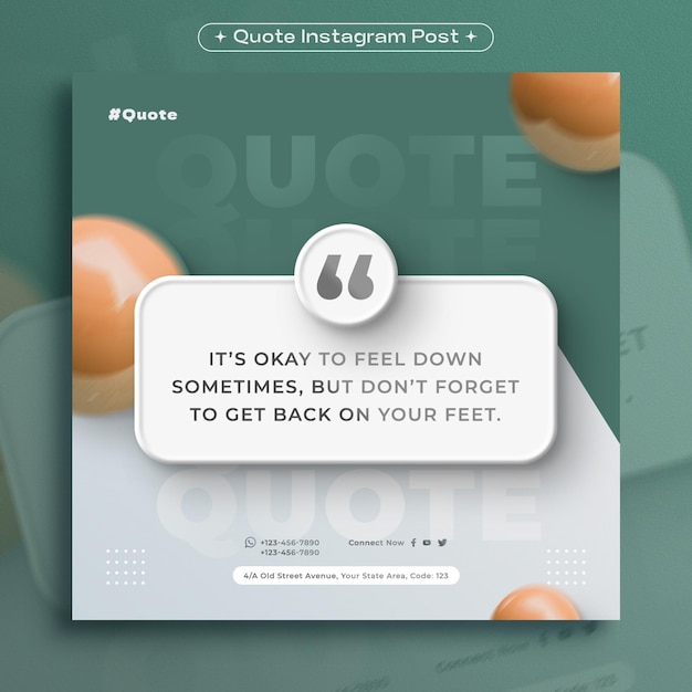 Citaat Tekst Instagram Post Ontwerp Sjabloon