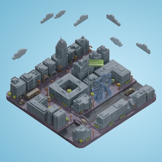 PSD 도시 미니어처 모델 모형