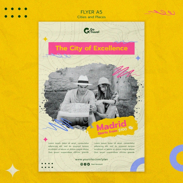 cities and places flyer template