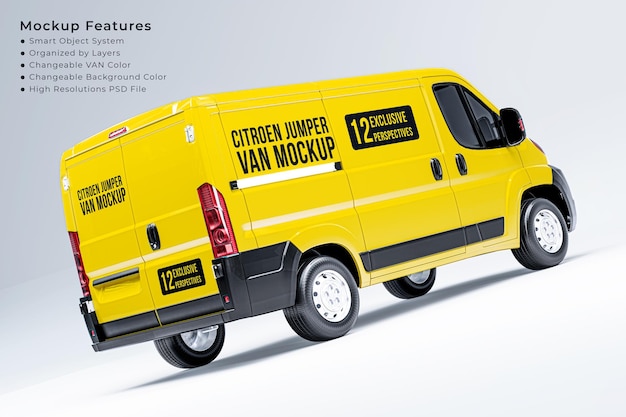 Mockup di branding del veicolo citroen jumper van