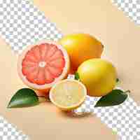 PSD citrus fruits on transparent background