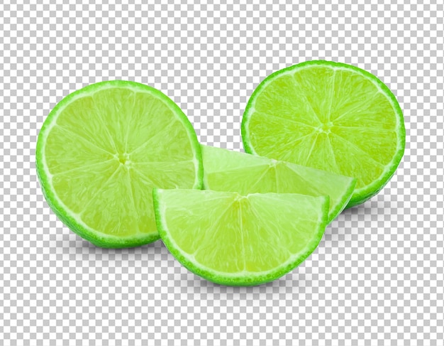 Citrus lime fruit isolated on white background cutout