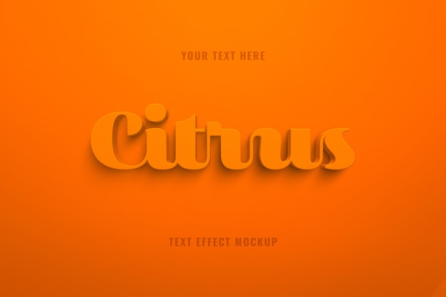 PSD citrus orange 3d text effect