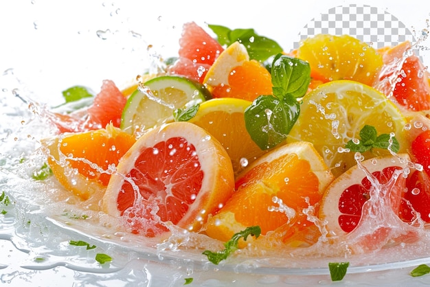 Citrus splash salad een levendige salade met een citrusburst op een doorzichtige achtergrond