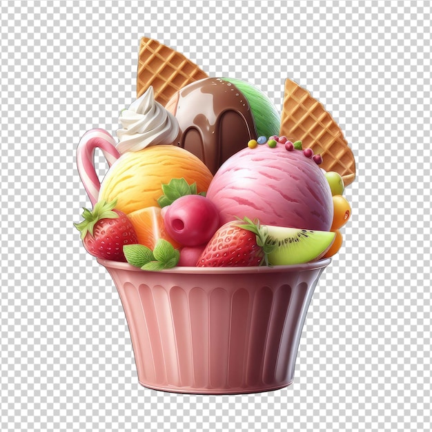 PSD citrusy clementine ice cream png