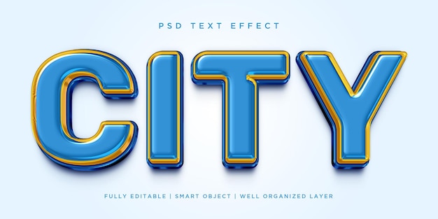 City 3d style text effect