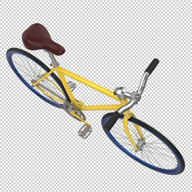 City bike auto su sfondo trasparente 3d rendering illustrazione