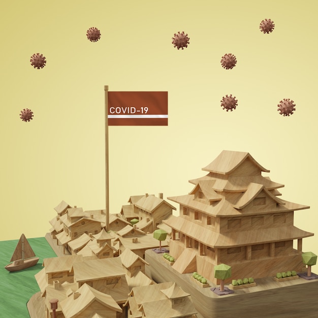 City building with mock-up