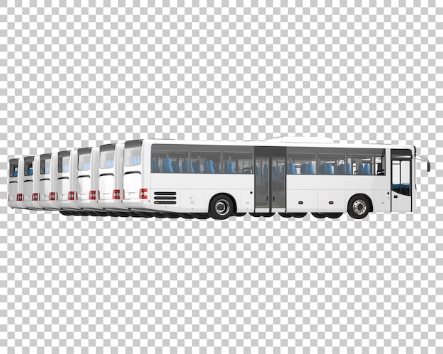 City bus on transparent background 3d rendering illustration