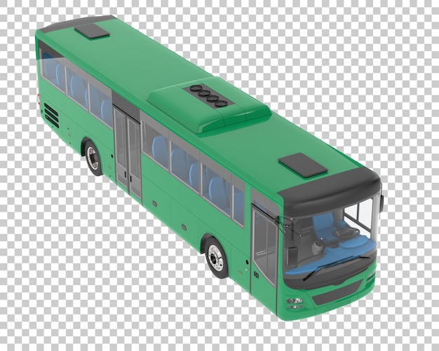 PSD city bus on transparent background 3d rendering illustration