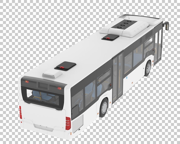 PSD city bus on transparent background 3d rendering illustration