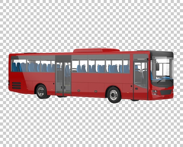 City bus on transparent background 3d rendering illustration