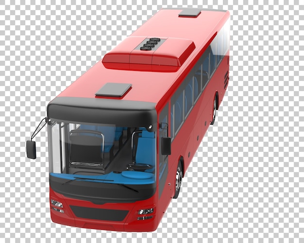 City bus on transparent background 3d rendering illustration