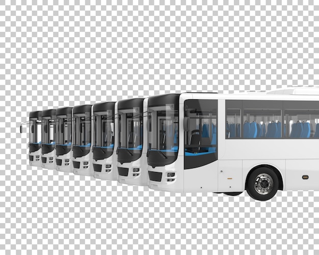 PSD city bus on transparent background 3d rendering illustration