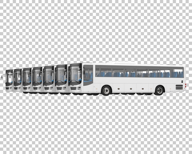 PSD city bus on transparent background 3d rendering illustration