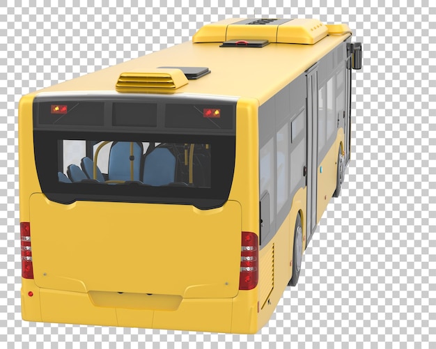 PSD city bus on transparent background 3d rendering illustration