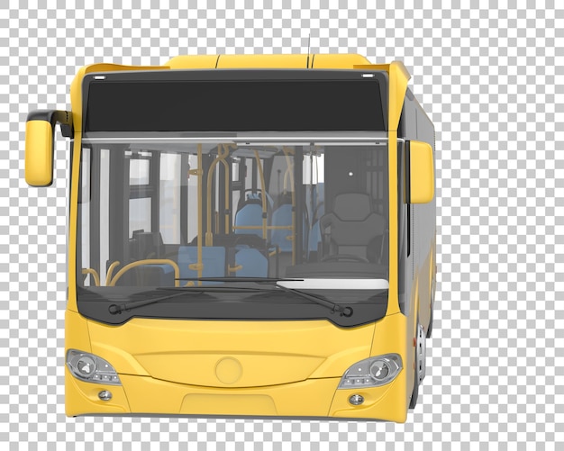 City bus on transparent background 3d rendering illustration