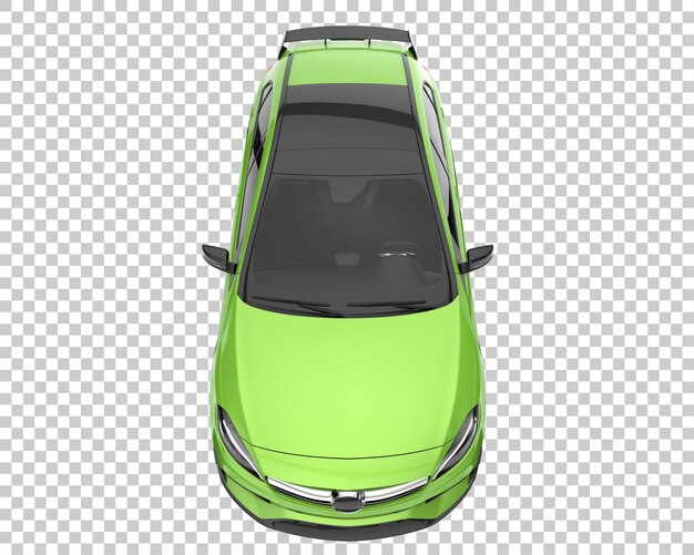 City car on transparent background. 3d rendering - illustration