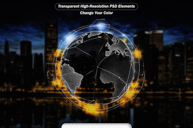 PSD city communication technology for internet business transparent