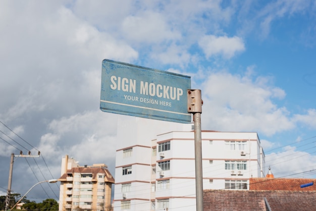 City direction signboards mockup