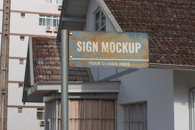 PSD city direction signboards mockup