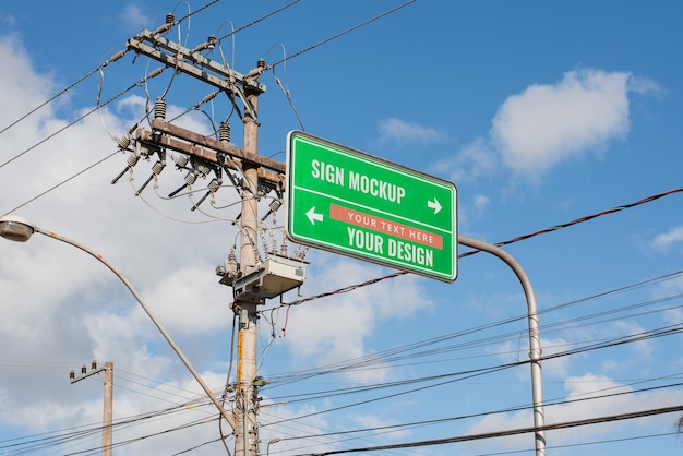 City direction signboards mockup