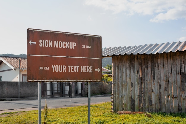 PSD city direction signboards mockup