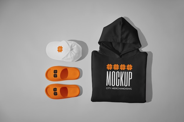 PSD city fashion merchandising mockup design