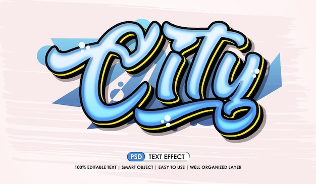 PSD city graffiti premium text style effect