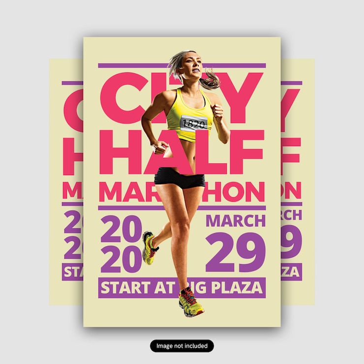 PSD city half marathon community sport event template
