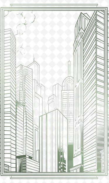 PSD a city is shown in a green and white image