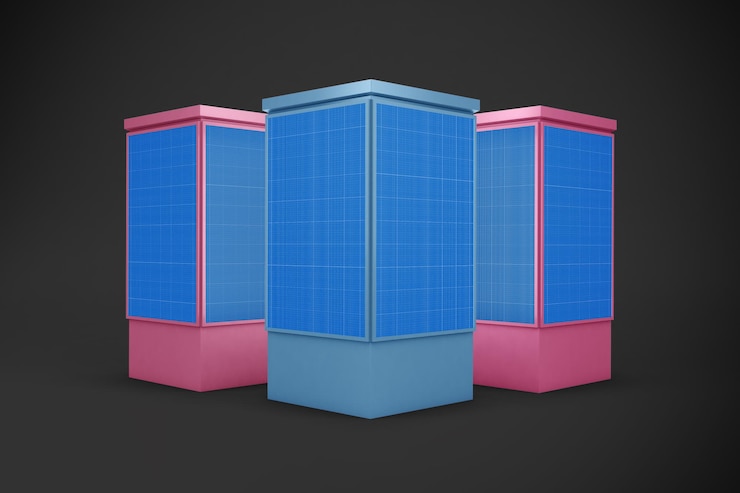 PSD city light design mockup