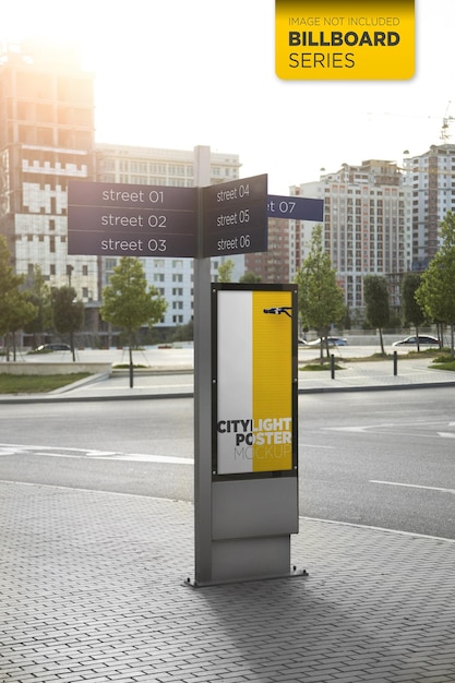 City lightbox mockup design