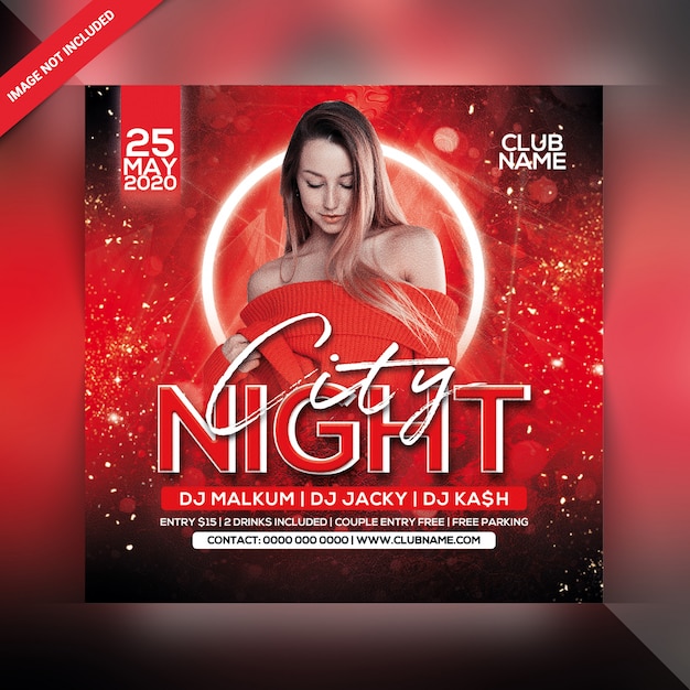 PSD city night party flyer