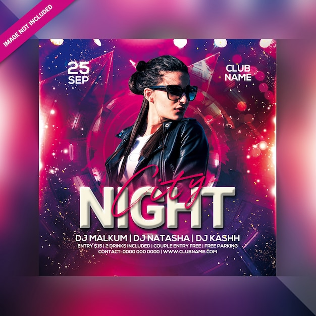 City night party flyer