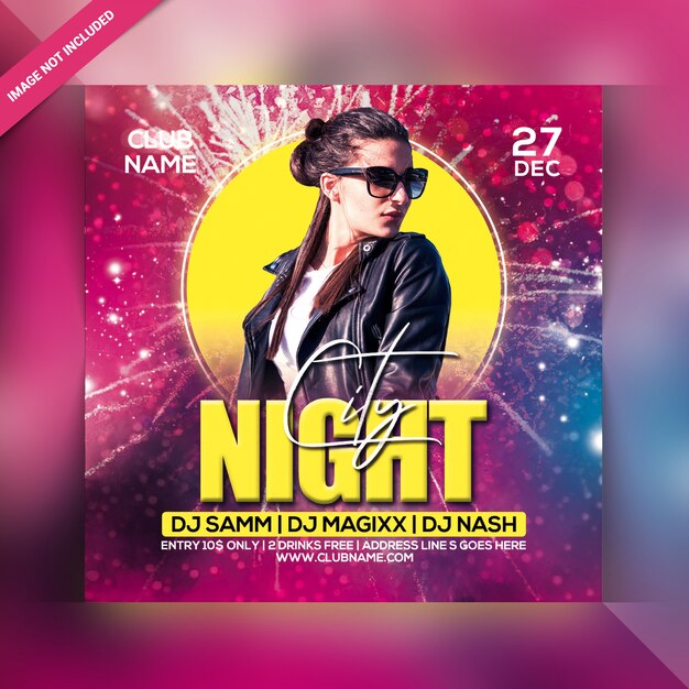 City night party flyer