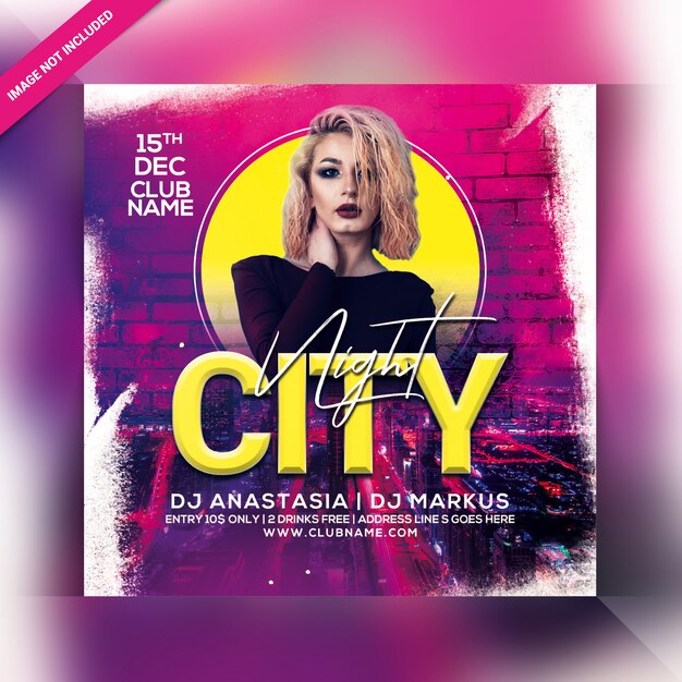 City night party flyer