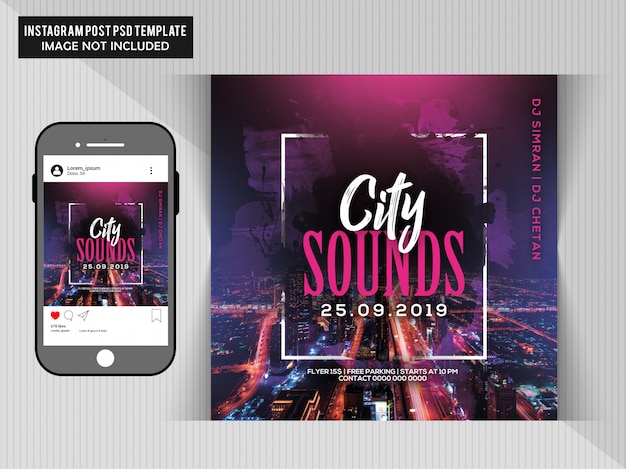 City sounds party flyer