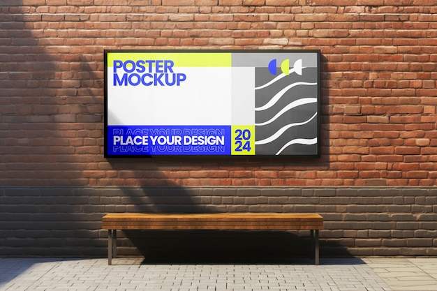 City wall banner mockup design