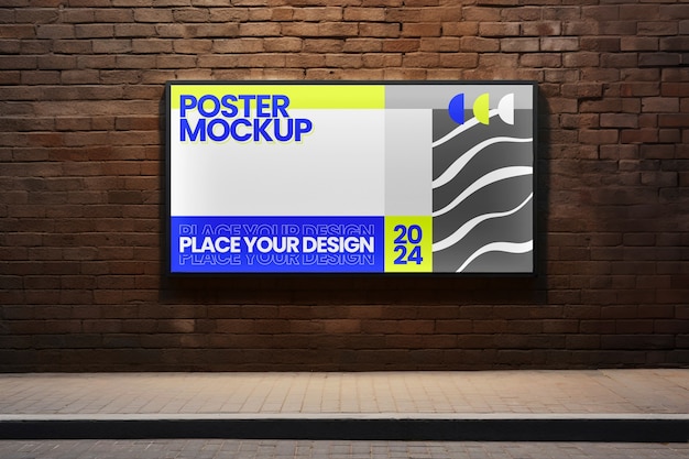 PSD city wall banner mockup design