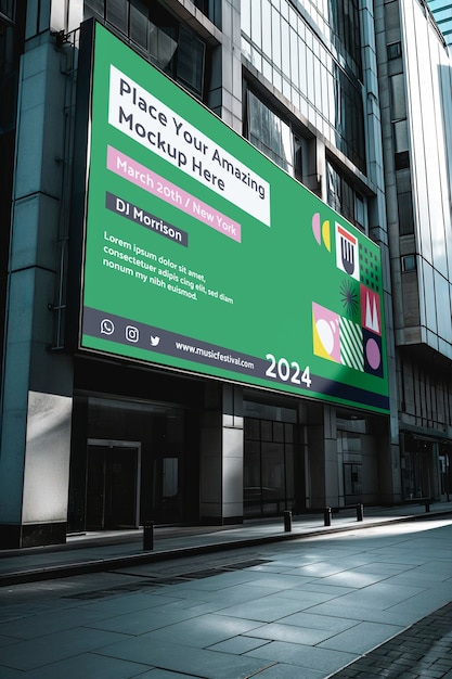 city wall poster mockup