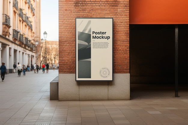 PSD city wall poster  mockup